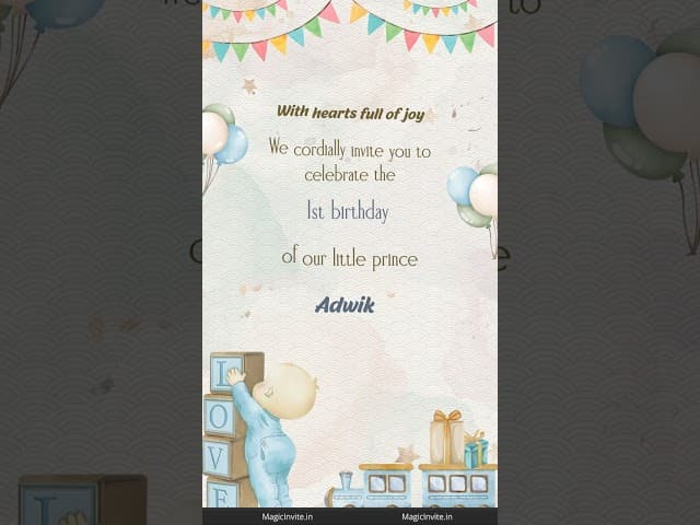 Little Star Celebration – Baby Boy Birthday Invitation Video