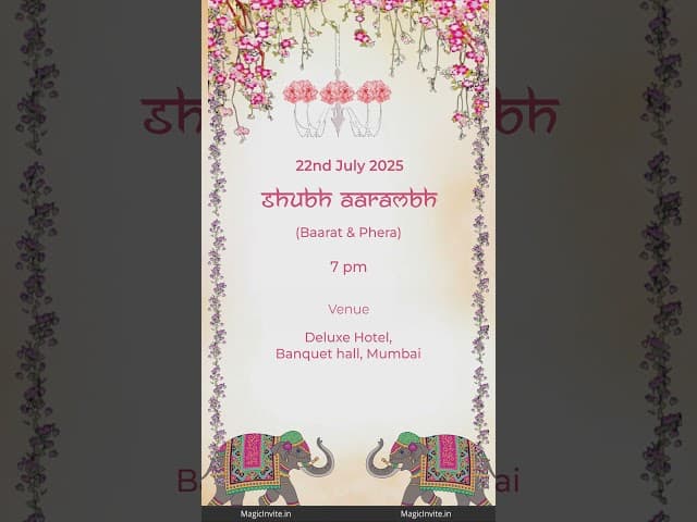 Shubh Mangal Charm – Elegant Hindu Wedding Video Invitation
