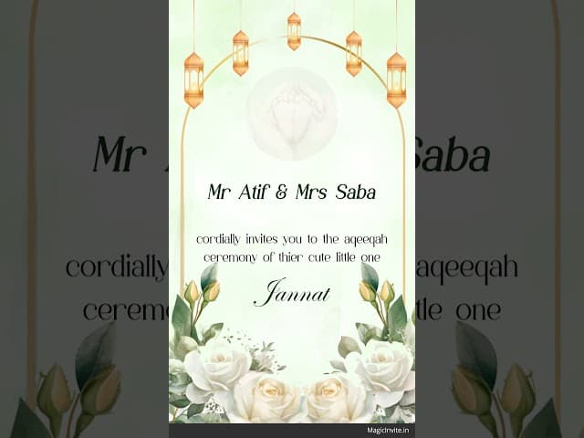 Lanterns of Barakah – Elegant Islamic Aqeeqah Video Invitation
