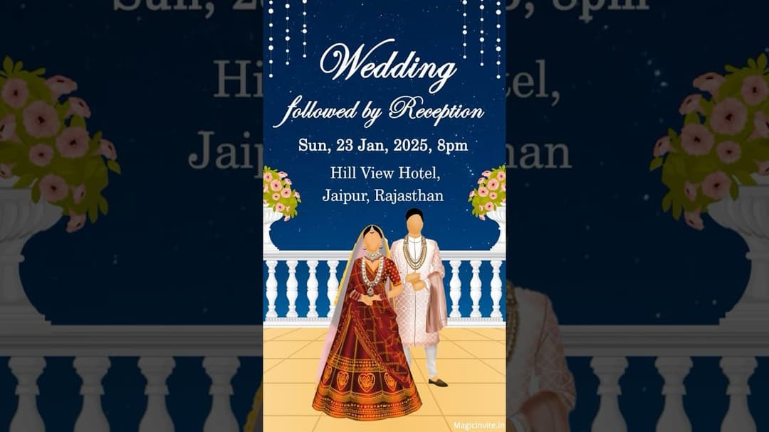 Royal Rajasthani Caricature – Vibrant Wedding Video Invitation