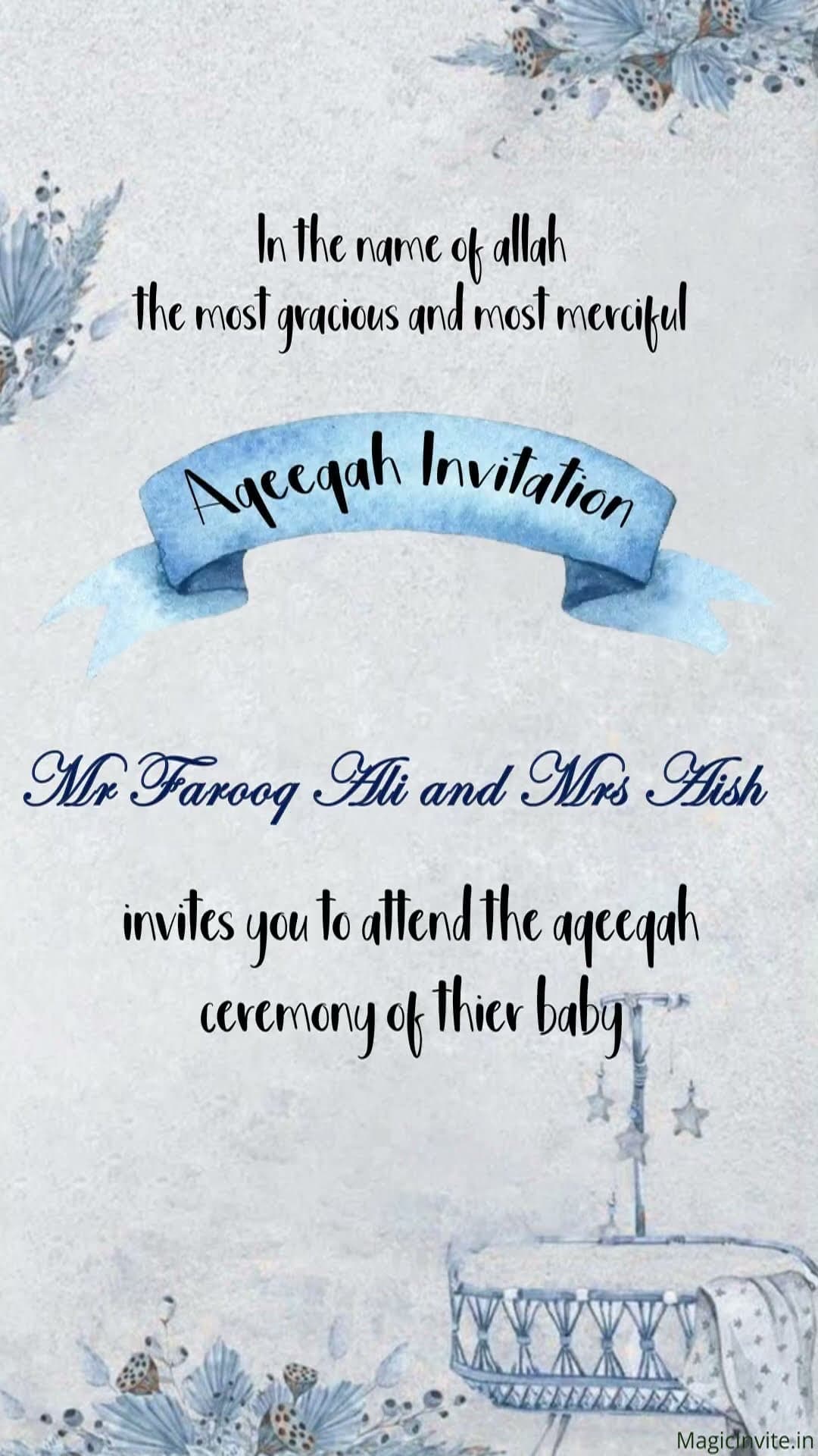 Our Angel from Jannah – Adorable Muslim Baby Aqeeqah Video Invitation