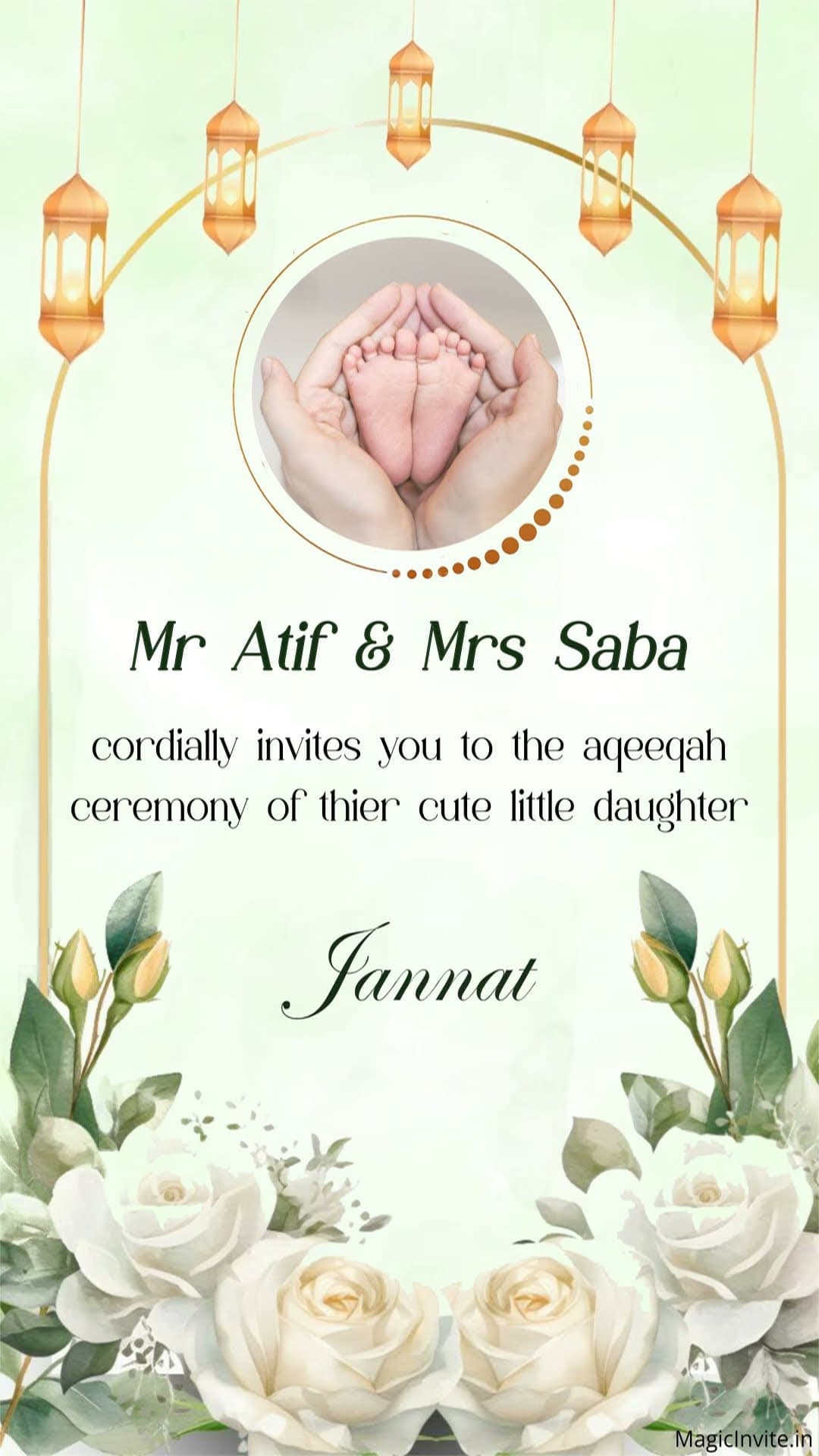 Our Little Noor – Elegant Muslim Baby Aqeeqah Video Invitation