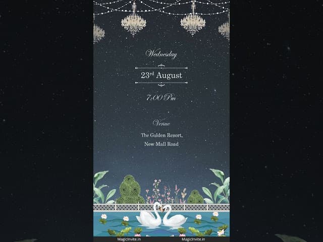 Starry Swans – Elegant Silver Jubilee Anniversary Video Invitation